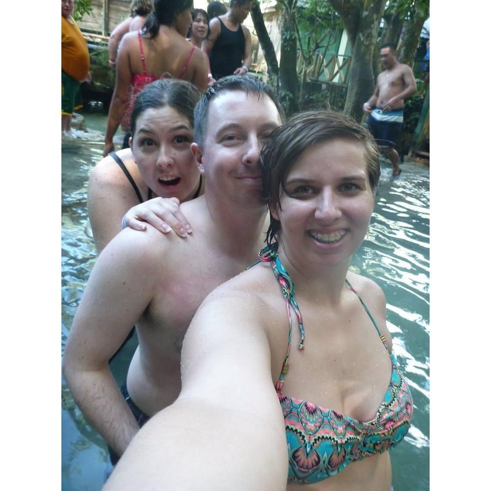 Climbing up Dunn's River Falls