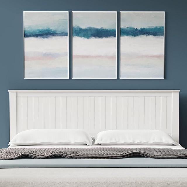 Glenwillow Home Campagne Wood Panel Headboard in White - King Size