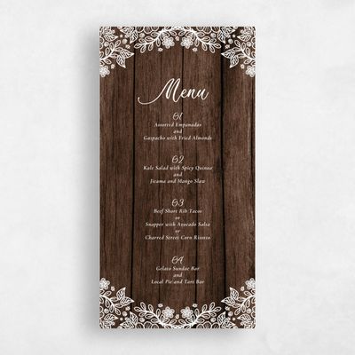 Brown Fall Wedding Menu - Kenton