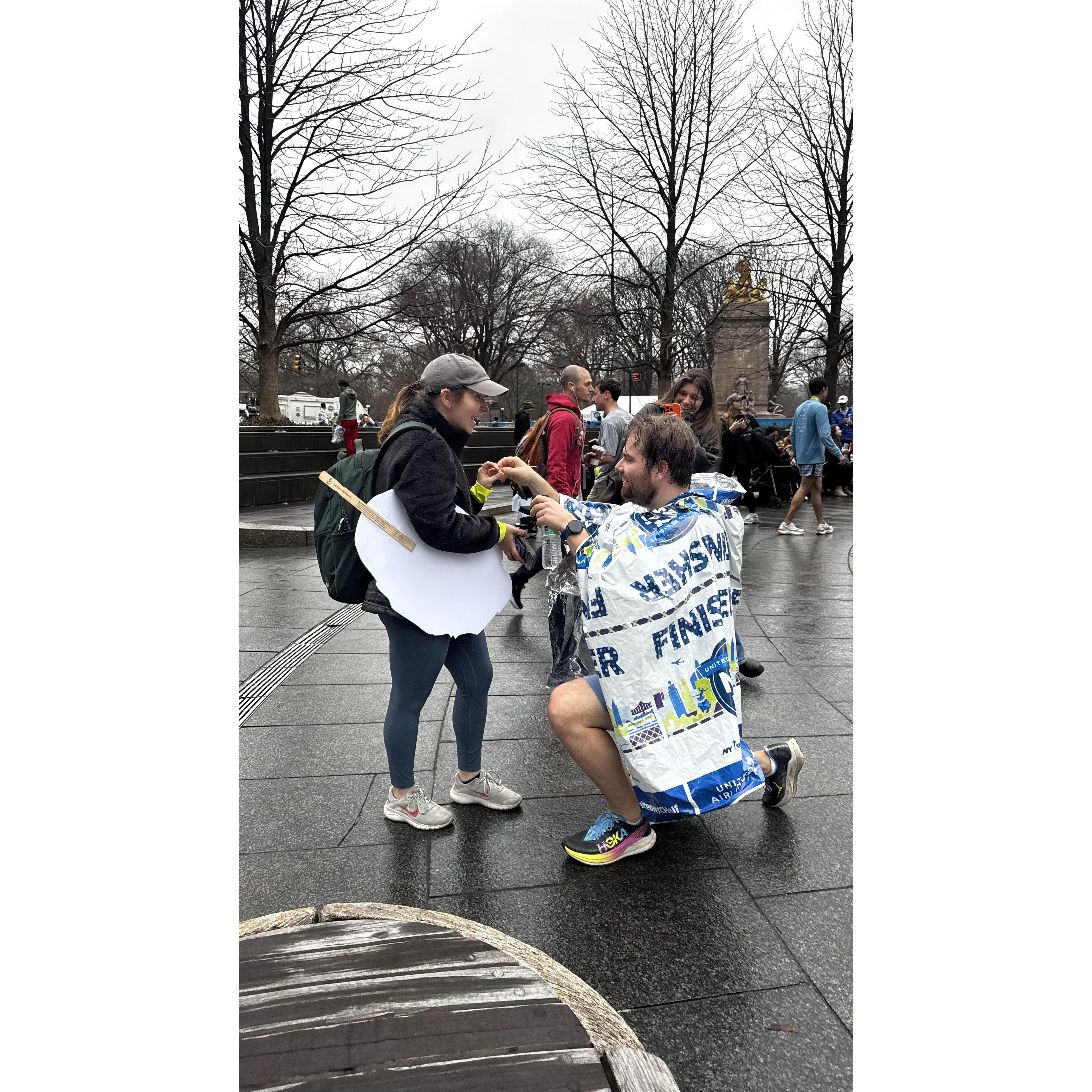 Ryan proposed after running the half marathon!