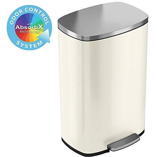 ELPHECO Square Stainless Steel 8 Gallon Sensor Trash Can with Lid, 30 Liter Automatic Kitchen Garbage Can, Slim Metal Trash Can for Home, Hotel