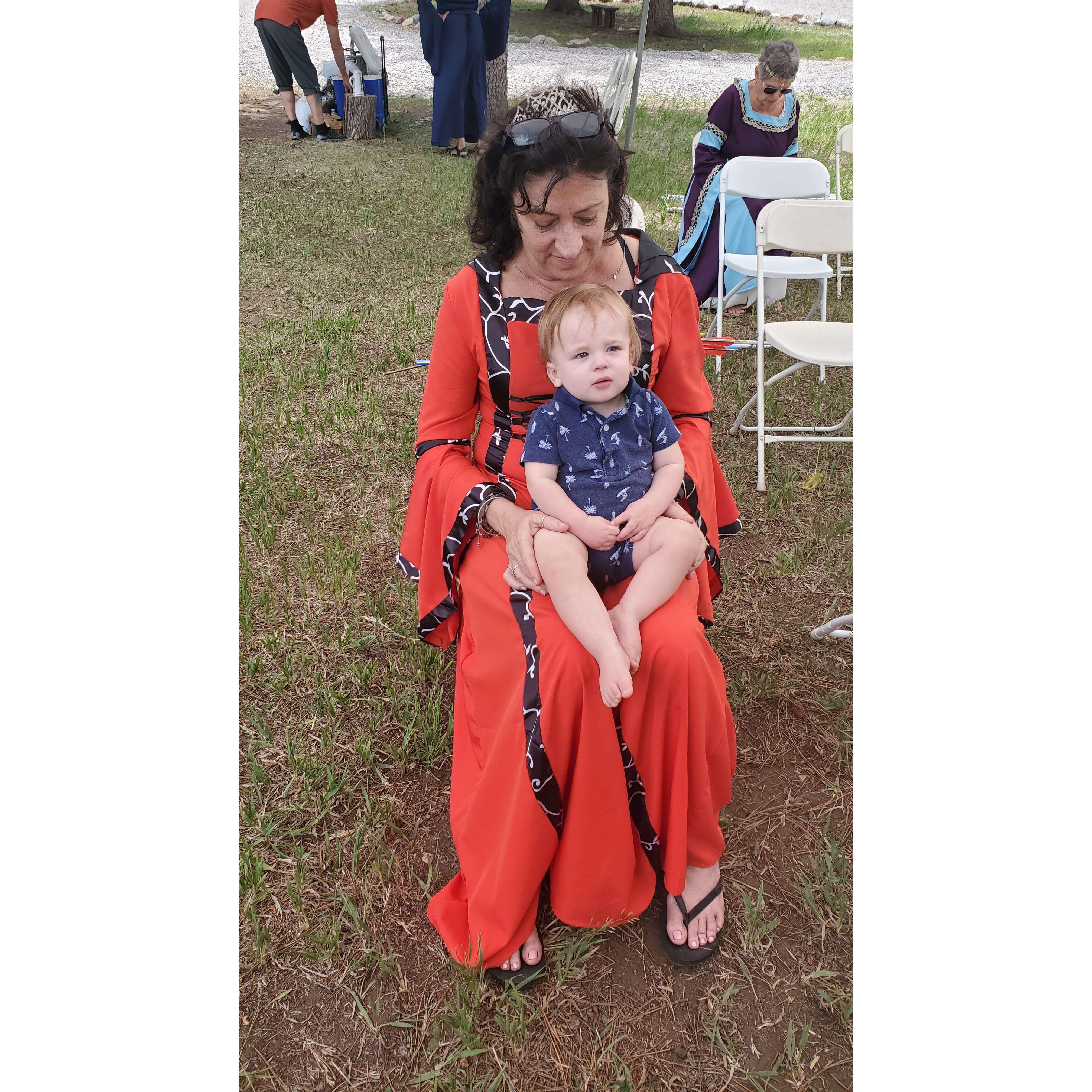 Traci and baby James Dean