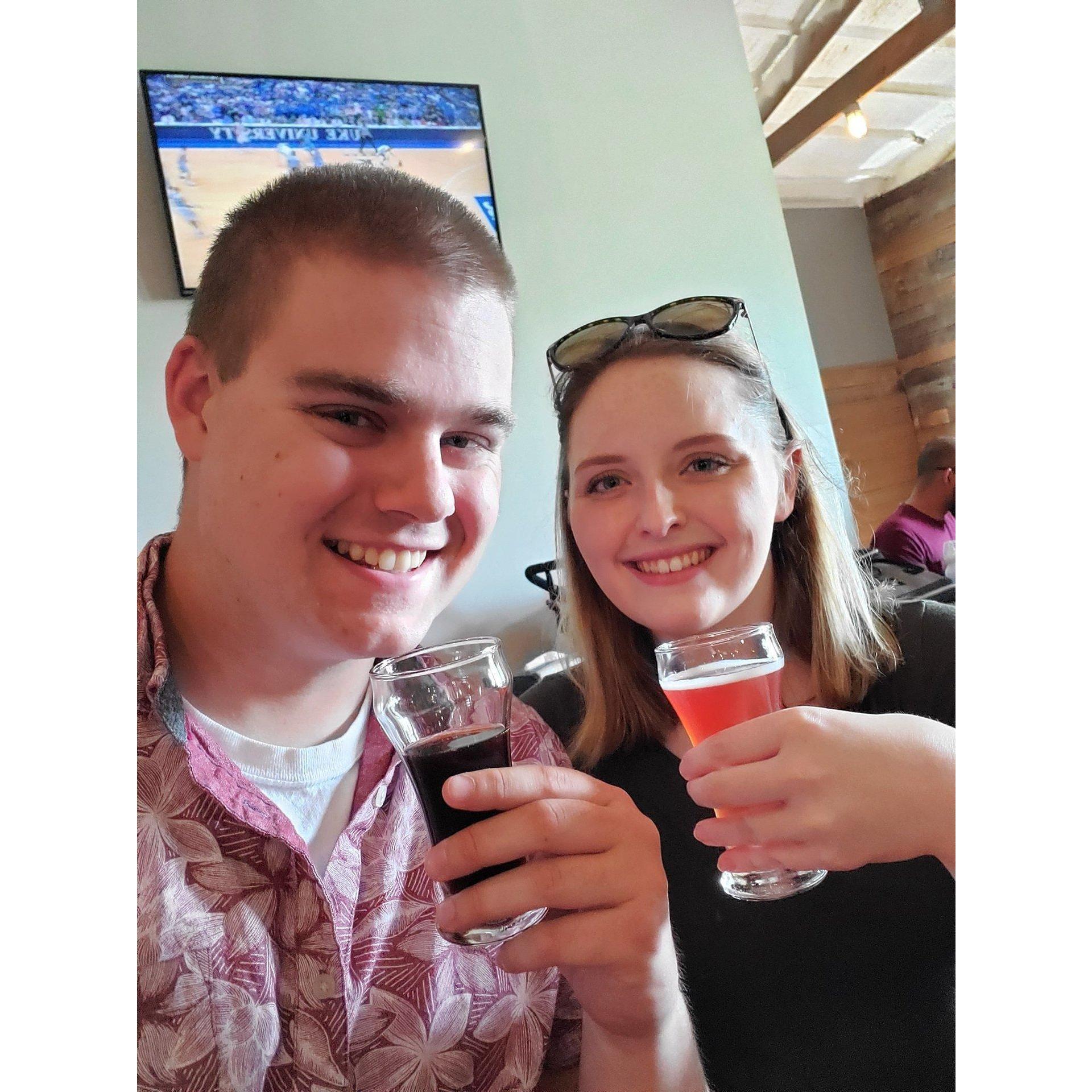 Trying out some craft beers in Charles Town, WVa