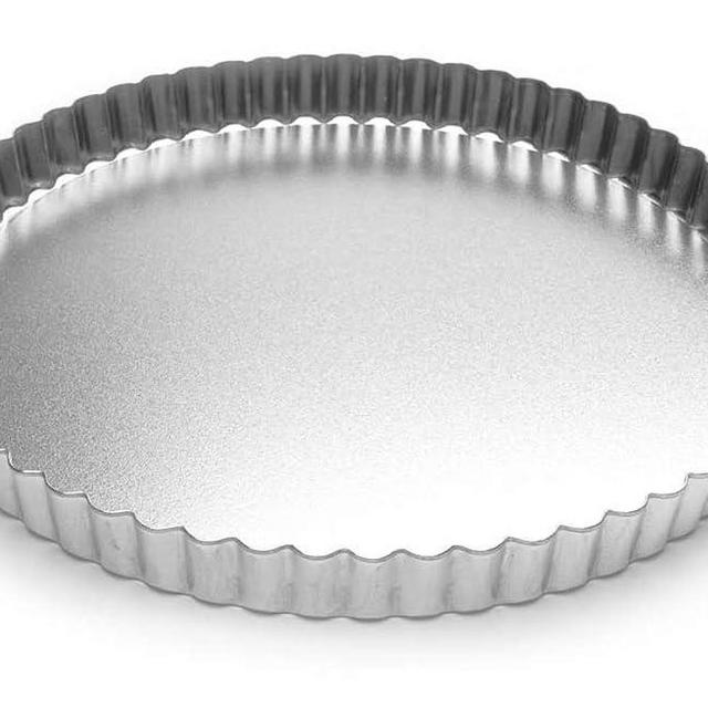 Fox Run Round Tartlet/Quiche Pan with Removable Bottom, Tin-Plated Steel, 9.5-Inch