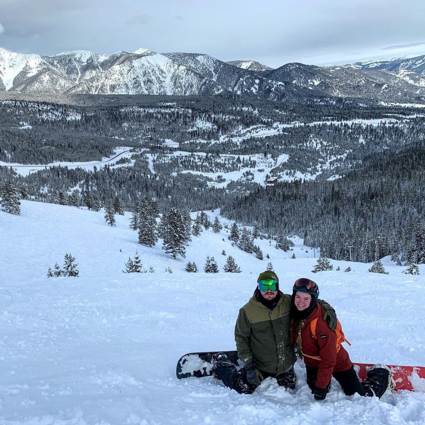 Snowboarding at Big Sky, in Montana