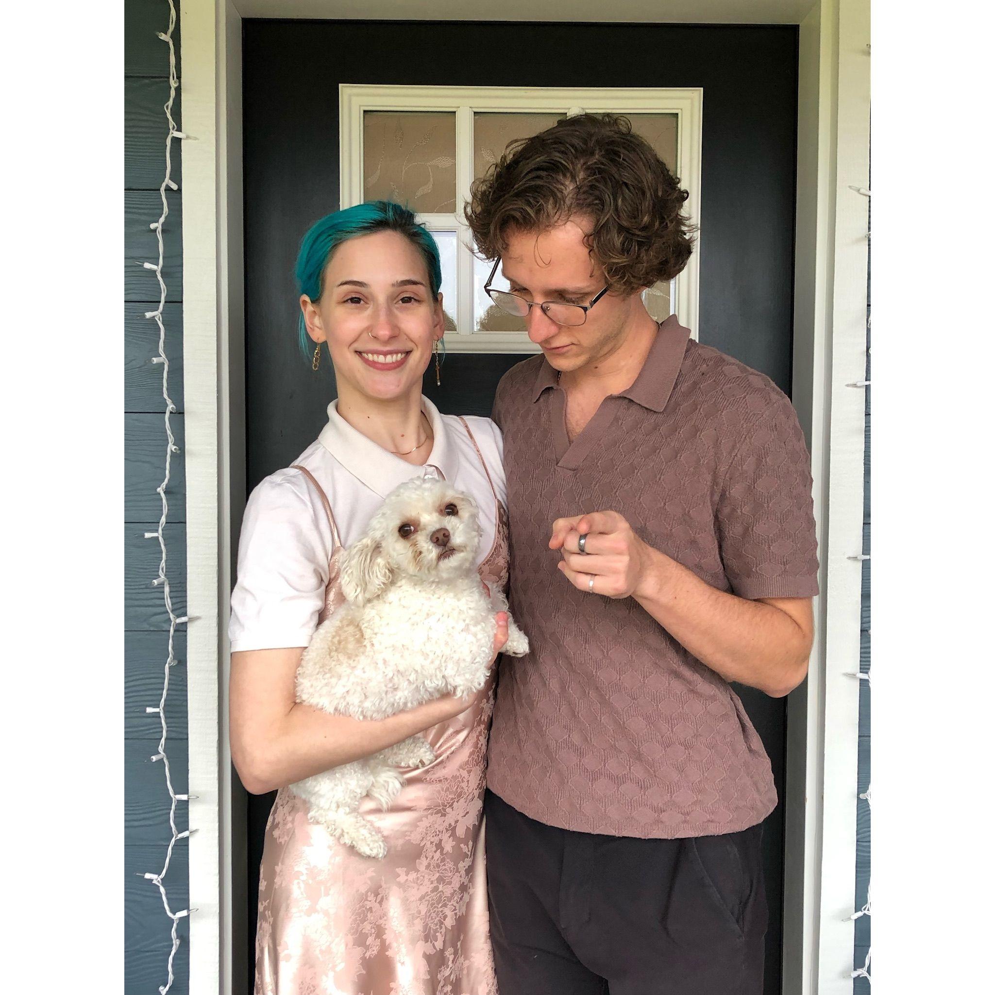 Easter Sunday - with Jenna's dog Lucy.