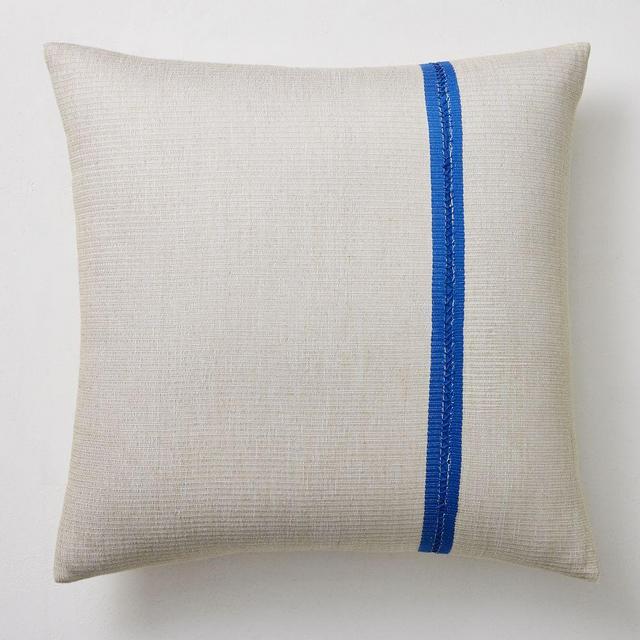 Silk Mono Stripe Pillow Cover, Surf Blue, 24"x24"