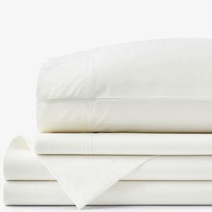 Premium Cool Supima® Cotton Percale Deep Pocket Bed Sheet Set - White, Cal King