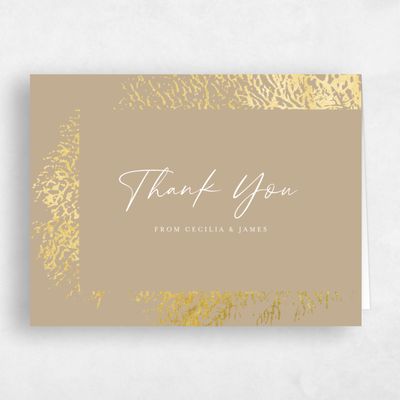 Tan, Brown Wedding Thank You - Santini Landscape Foil