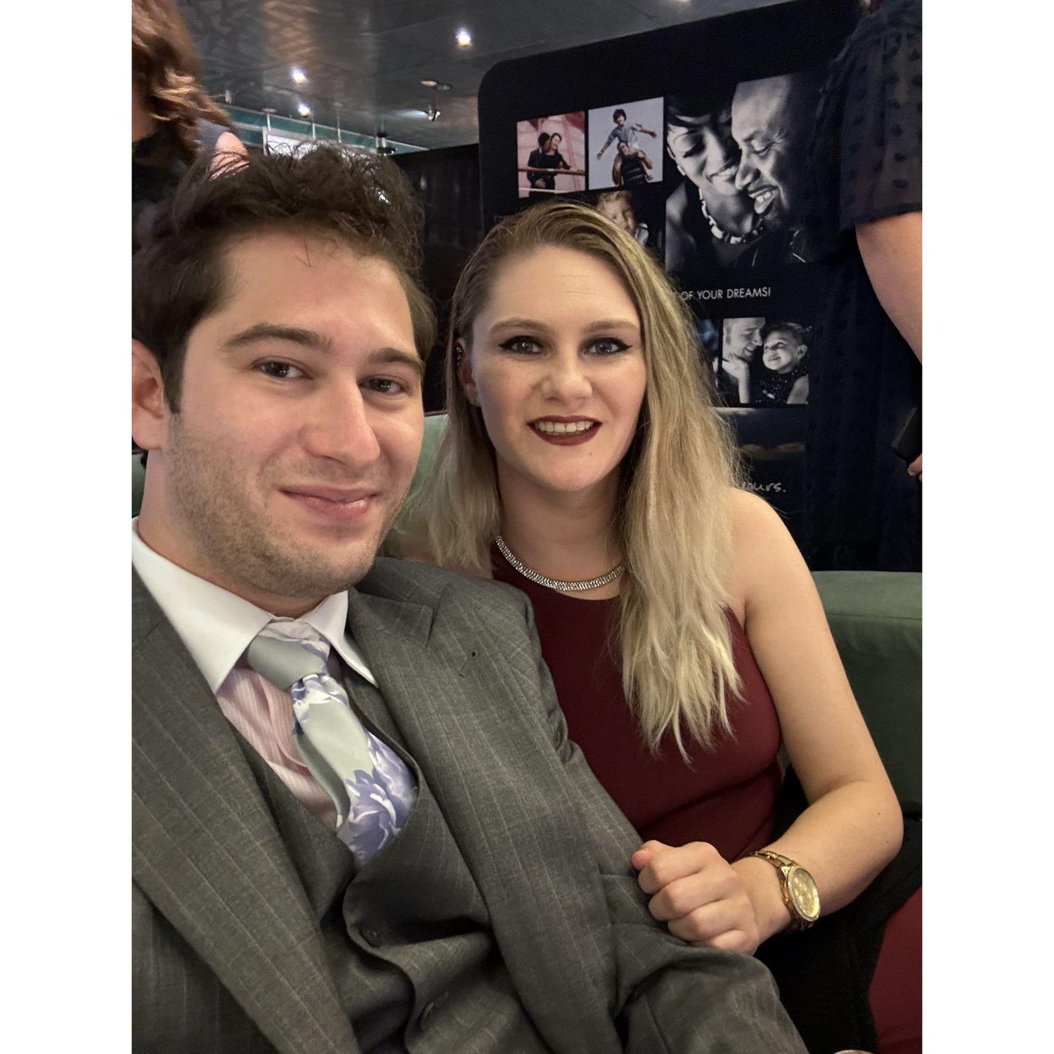 The night we got engaged on the cruise ship before it happened!