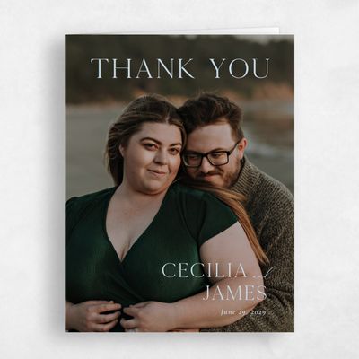 Blue Typography Wedding Thank You - Loreto Photo