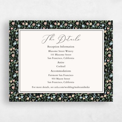 Black Floral Wedding Enclosure - Ariella