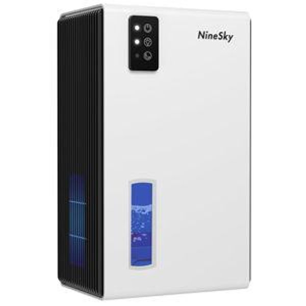 NineSky Dehumidifier for Home, 95 OZ Water Tank, (1000 sq.ft) Dehumidifiers for Bathroom Bedroom Basement with Auto Shut Off,7 Colors LED Light(Silver)