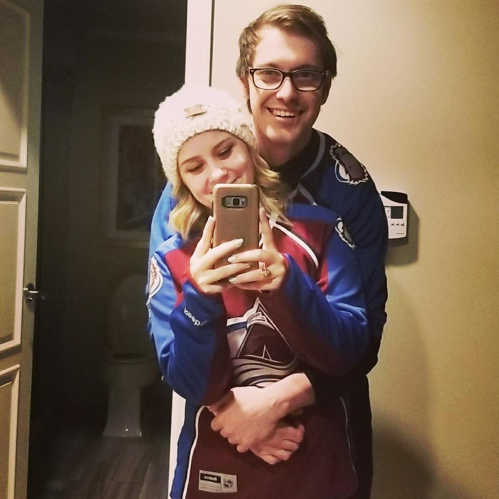 This was our first trip together. We spontaneously decided to go to Dallas for an Avs vs. Stars game.