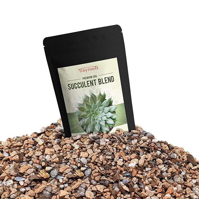 Tinyroots Succulent Soil, 2.25 Quarts, Cactus Soil Potting Mix Helps Avoid Over-Watering, Provides Optimal Water Retention for Your Indoor Plants