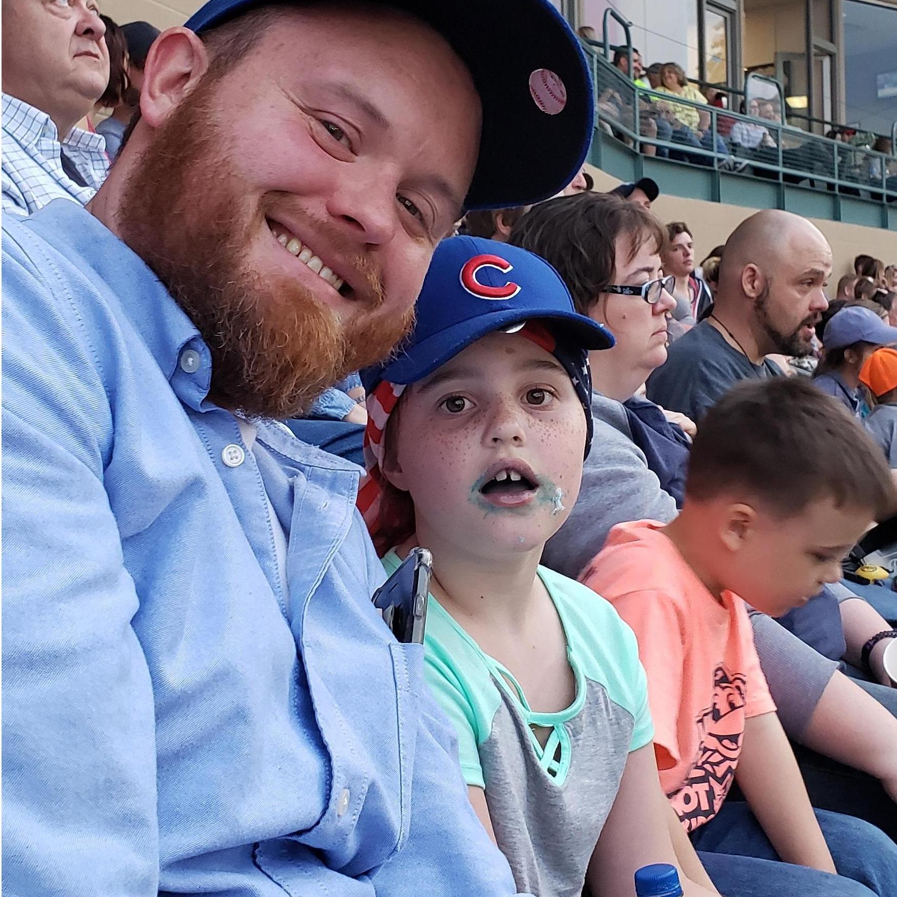 Our first outing with Addison - sugar high at the Indians game
