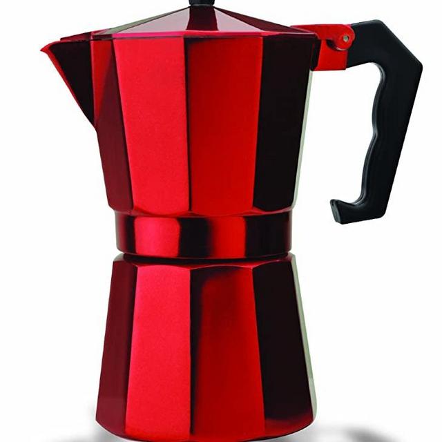 Primula Stovetop Espresso and Coffee Maker, Moka Pot for Classic Italian Style Café Brewing, 6 Cups, Red