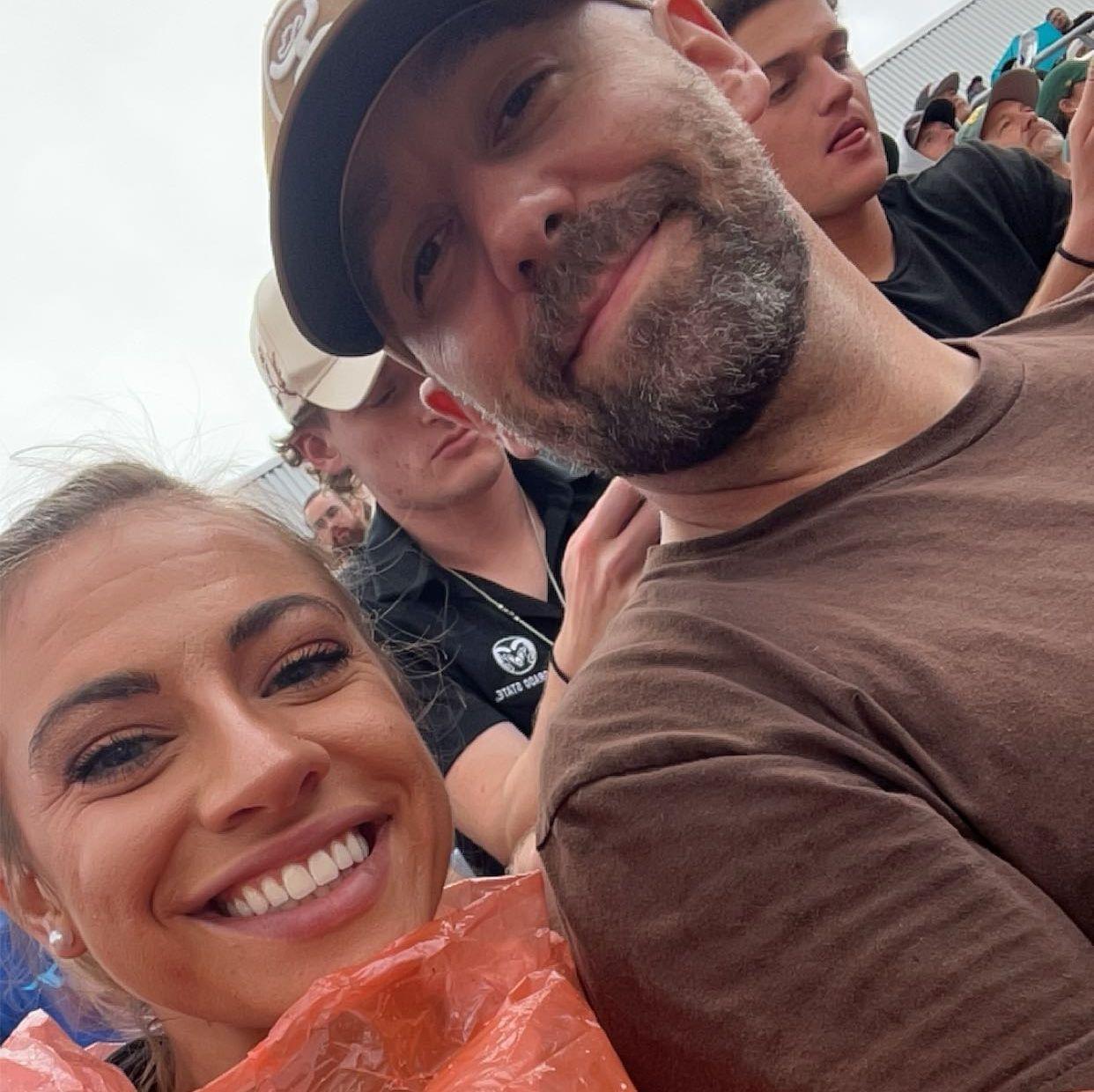 Hayden's first Denver Broncos game (in the rain)