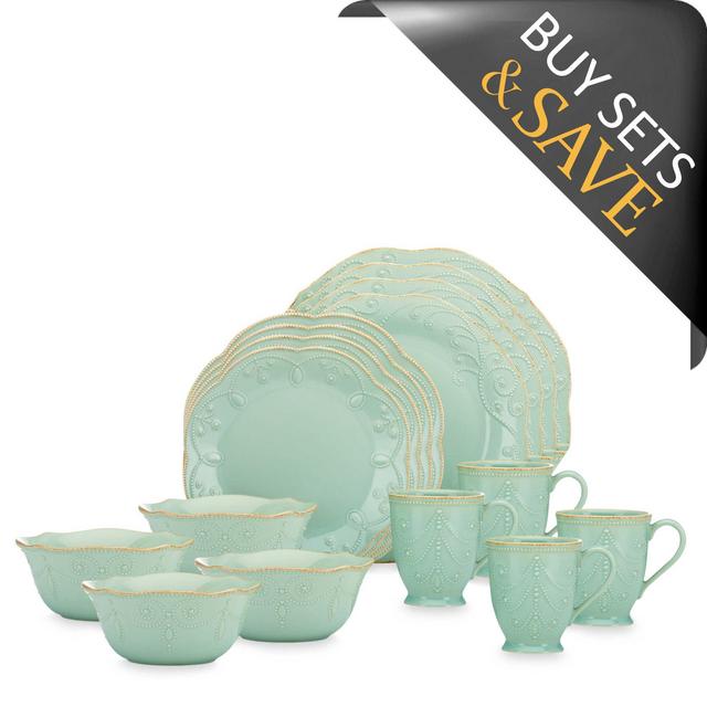 Lenox® French Perle 16-Piece Dinnerware Set in Ice Blue