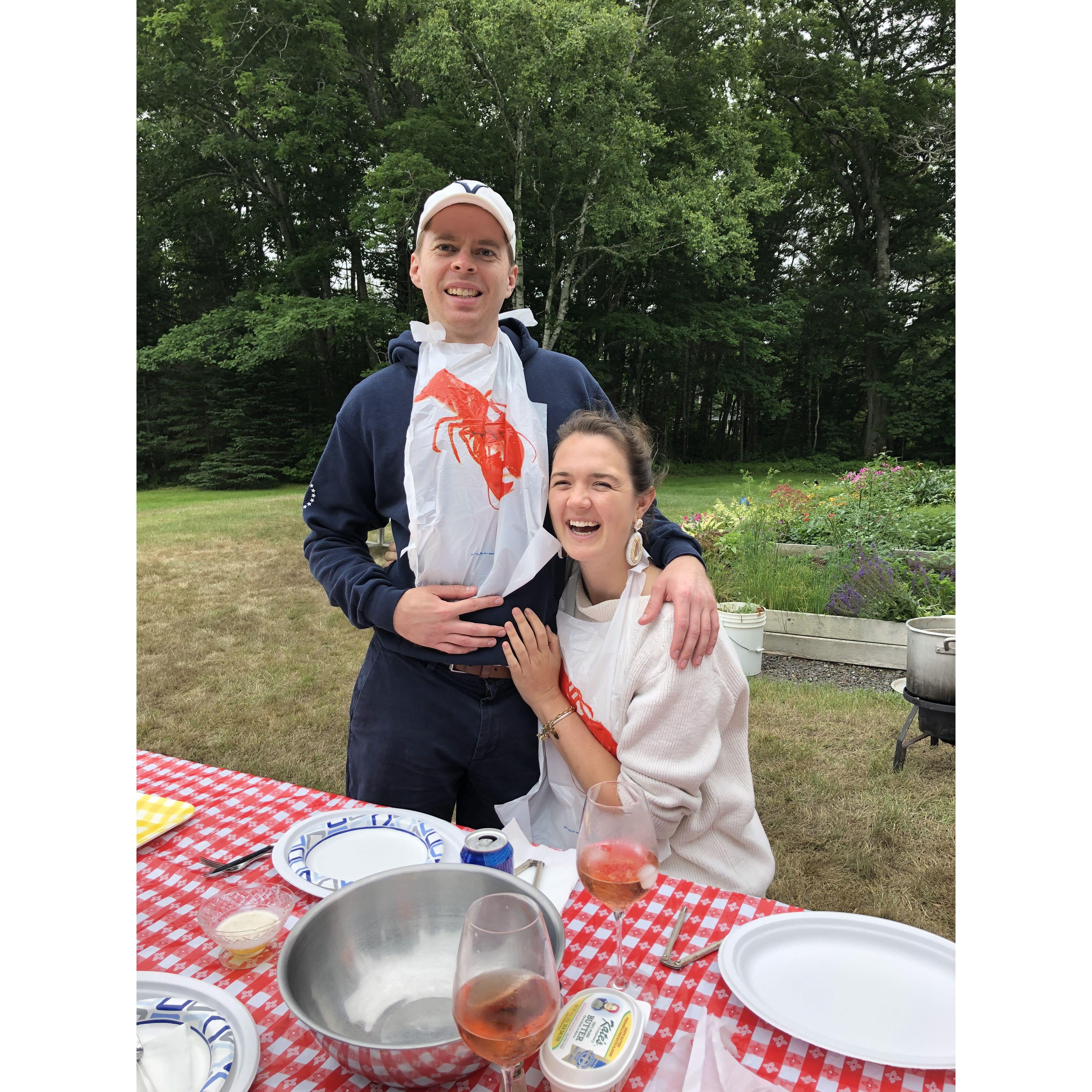 Our favorite way to spend the summer - lobster bakes with Tom's family in Maine.