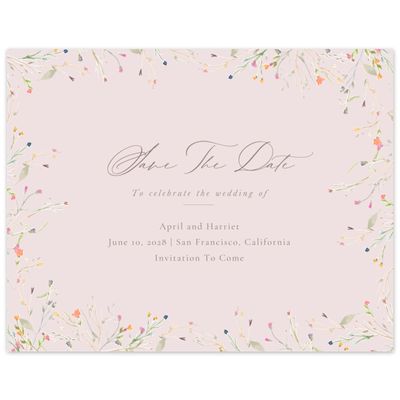 Light Mauve, Pink Wedding Digital Save the Date - Caramella Landscape