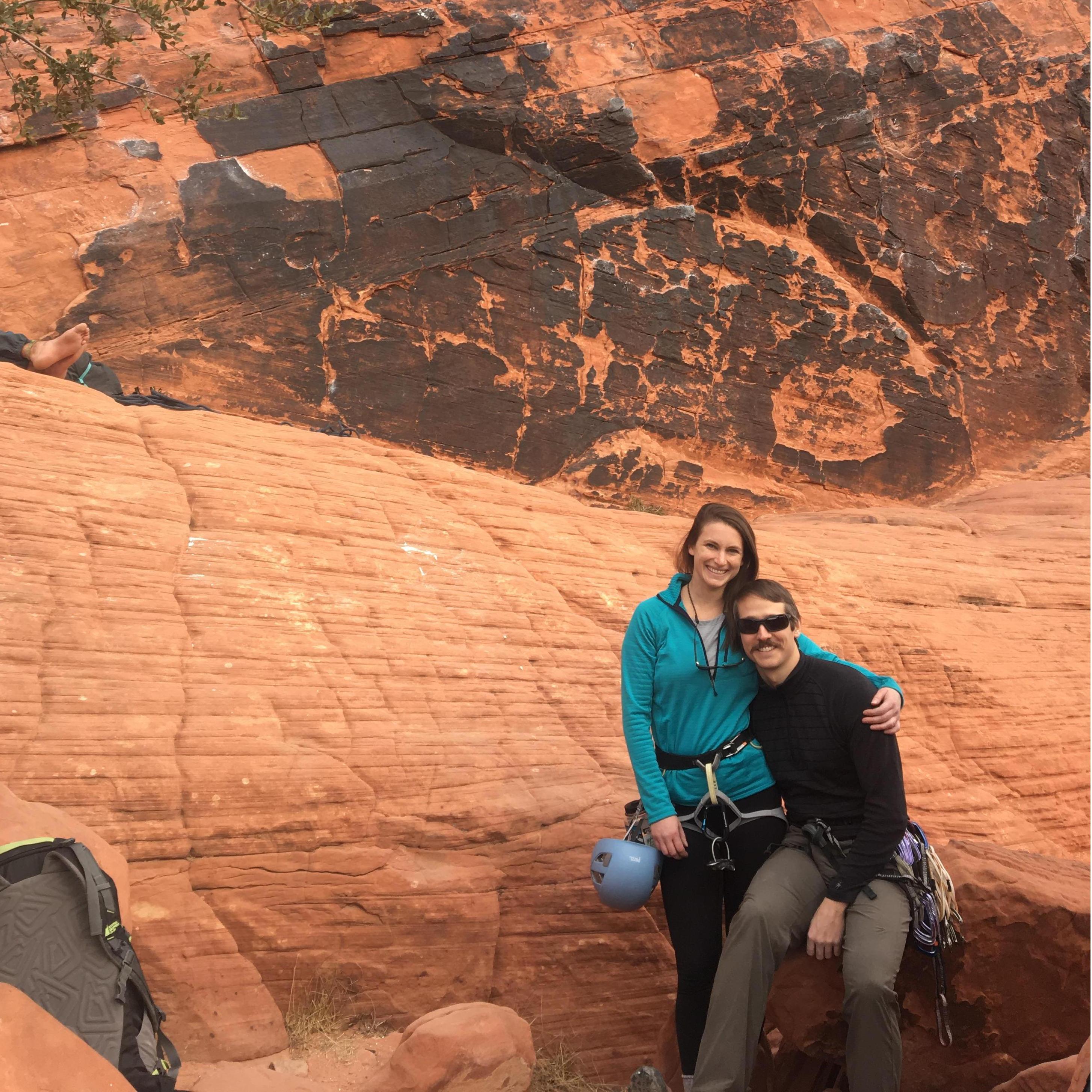 Red Rocks, NV during one of our climbing trips.