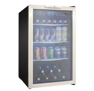 Danby 20 Inch Wide 124 Can Capacity Free Standing Beverage Center with LED Lighting and Locking System