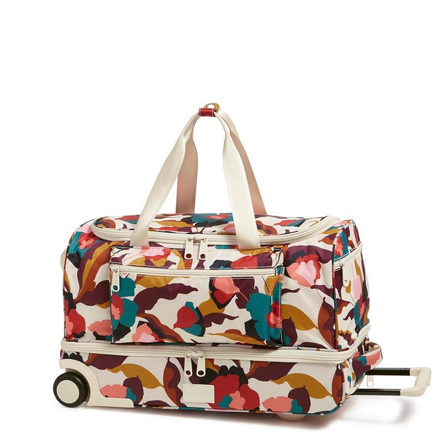 Vera Bradley Women's Recycled Ripstop Foldable Rolling Duffel Bag Travel