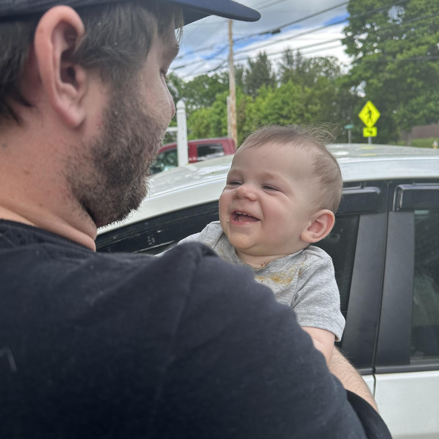 Finn loves Uncle Matt and all the funny noises that he can make!