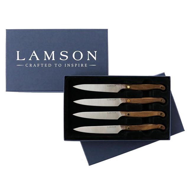 Lamson 5" Vintage Steak Knives, 4-Piece Sets, Fine Edge (WALNUT)