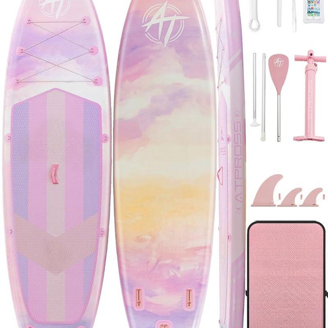 ATPROSS 11'6"x35" Inflatable Paddle Board, 450lbs Extra Wide Stand Up Paddleboard for Adults with Premium SUP Accessories Kit & Backpack, Blow Up Kayak Non-Slip Stable Deck Boat for Yoga Fishing Surf