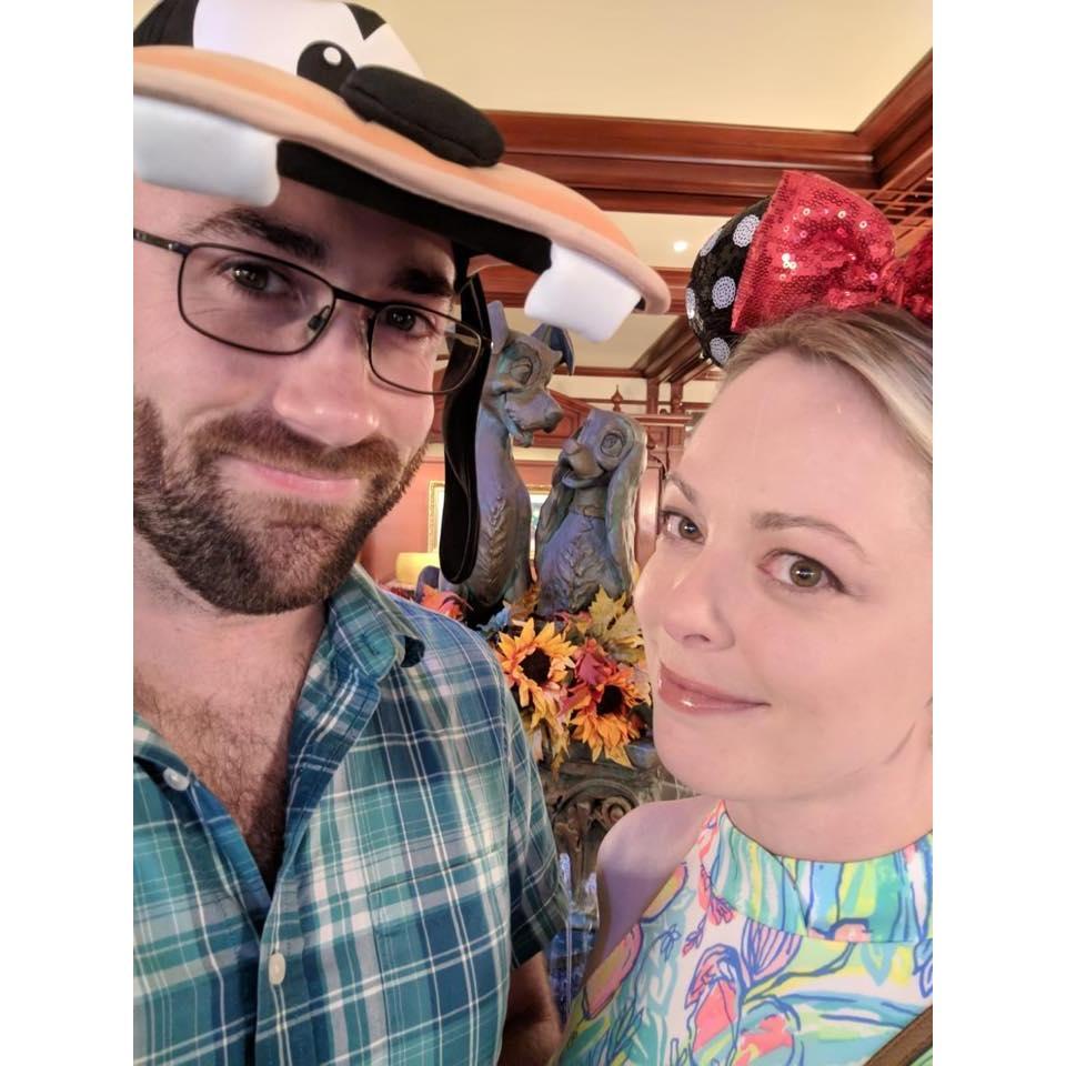 At Disney for Les's sister Caitlin's wedding in October 2018