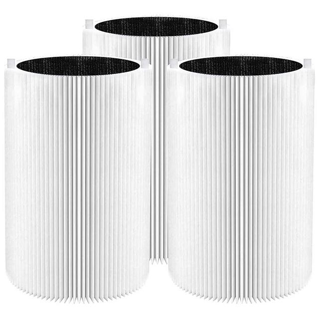 3 Pack Blue Pure 411 Filter Replacement Compatible with Blueair Blue Pure 411 Genuine, 411+, 411 Auto and MINI, H13 True HEPA Filter, Particle and Activated Carbon