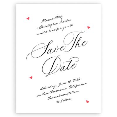White Wedding Digital Save the Date - Estate Portrait