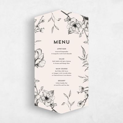Beige Diamond Wedding Menu - Birkenfeld