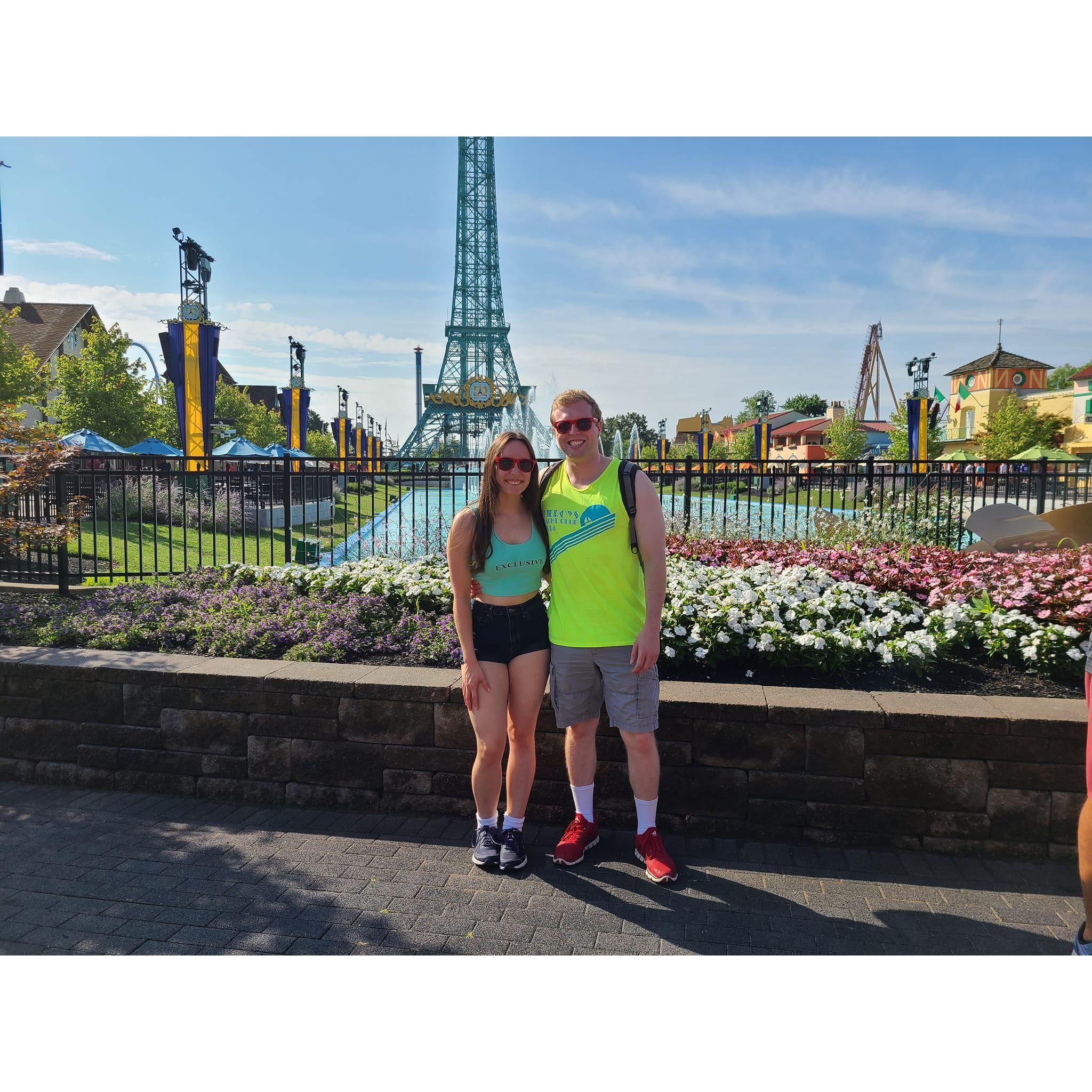 Anna introducing Riley to one of her favorite places - Kings Island amusement park in Mason, Ohio.