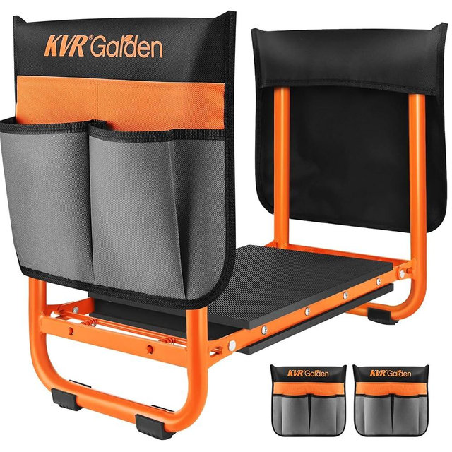 KVR Garden Kneeler Seat Heavy Duty, 2024 Upgraded Garden Bench Widened 10.2", Anti-Rust & Anti-Wear, Foldable Gardening Stool Prevents Back Pain Knees, Gift for Women Men, Seniors, Mom, Dad