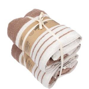 Micro Stripe Bath Bundle - 2 Pack - Warm Taupe | Sand Cloud
