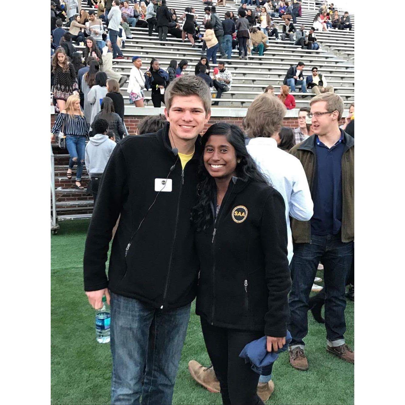 Tim and Sangeetha during Ramblin On in  Apr 2016