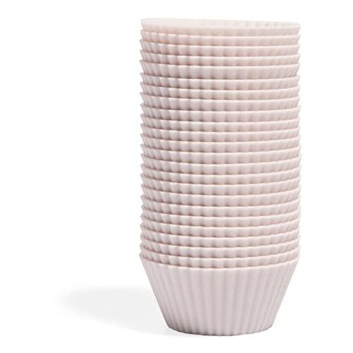 The Silicone Kitchen Reusable Silicone Baking Cups - Designer White, Non-Toxic, BPA Free, Dishwasher Safe (Pack of 24, Mini)