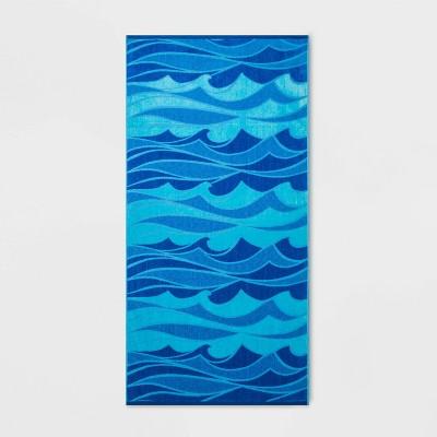 Wild Waves Beach Towel XL Blue - Sun Squad™