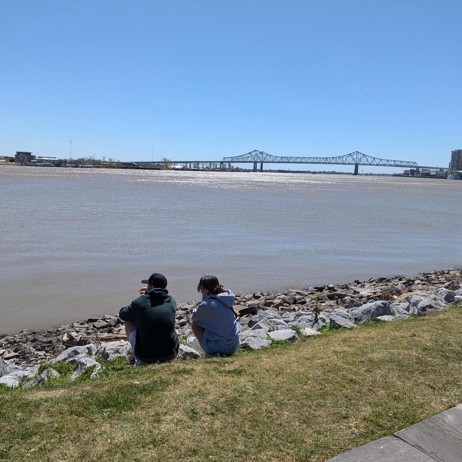 Watching the ships go by in New Orleans