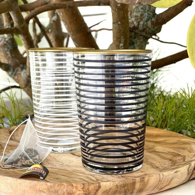 Tea Glasses Panorama Black & White - (Set of 6)