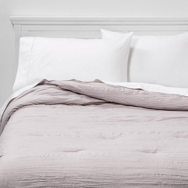 Full/Queen Crinkle Texture Comforter Gray - Room Essentials™