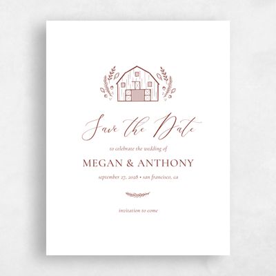 Currant Red Wedding Save the Date - Humbyrd Portrait