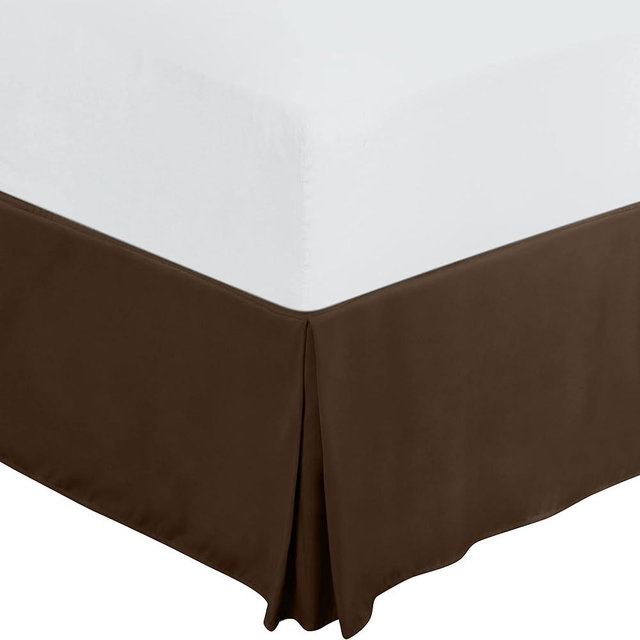 Utopia Bedding Queen Bed Skirt - Soft Quadruple Pleated Ruffle - Easy Fit with 16 Inch Tailored Drop - Hotel Quality, Shrinkage and Fade Resistant (Queen, Brown)