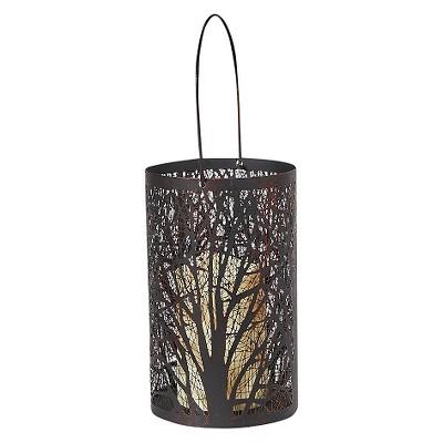 Smart Living Arboretum 8" H LED Candle Lantern- Antique Black