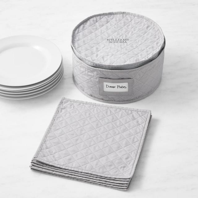 Functional and Entertaining Soft Storage Dinner Plates, Light Grey