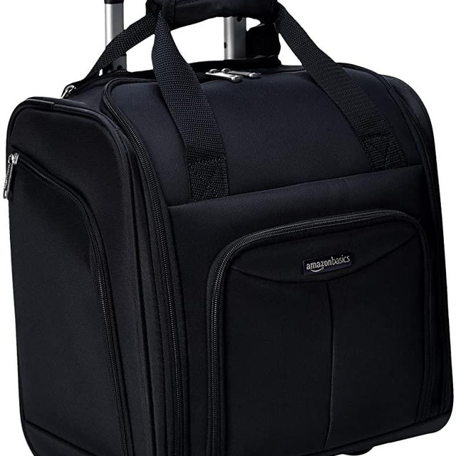AmazonBasics Underseat, Carry-On Rolling Travel Luggage Bag with Wheels, 14 Inches
