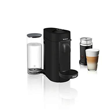 Nespresso by De'Longhi ENV150BMAE VertuoPlus Coffee and Espresso Machine Bundle with Aeroccino Milk Frother by De'Longhi, Black Matte